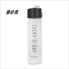 Portable Glass Water Bottle Frosted Glass Bottle Outdoor Sports Travel Camping Tumbler Cup Matte Juice Milk Water Cup Tea Cup