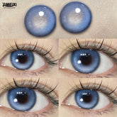 YICKYUE - 1 Pair Blue Color Contact Lenses for Eyes Soft Round Natural Lens with Myopia Prescription Beauty Pupil Free Shipping