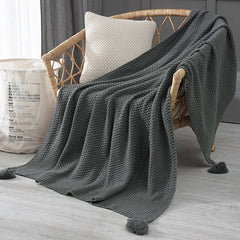 Bubble Kiss Tassel Knitted Blanket Throw Blanket For Sofa Bedroom Summer Sleep Blanket Home Decor Soft Delicate Fashion Blanket
