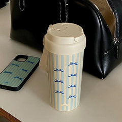 YICKYUE - 480ml Thermal Insulated Cup Large Capacity Portable Straw Ceramic Inner Liner High Aesthetic Value Women's Coffee Tea