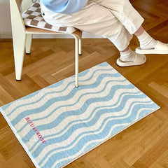 YICKYUE - Ins Floor Mat Non-slip Pink Grid Floor Mats Living Room Household Plush Carpet Doormat Entrance Door Bath Kitchen Mat Girl Rug