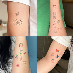 YICKYUE - 6pcs NewCartoon Pattern Colored Flower Heart Temporary Tattoo Stickers Waterproof Magic Tattoo Disposable Tattoo Stickers