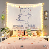 Ins Kawaii Tapestry 100cm Strawberry Bear Bunny Background Cloth Anime Wall Decoration Children's Room Hanging Cloth Live Cloth