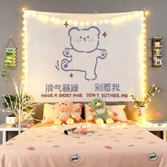 Ins Kawaii Tapestry 100cm Strawberry Bear Bunny Background Cloth Anime Wall Decoration Children's Room Hanging Cloth Live Cloth