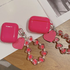 Rose Red Love Heart Bracelet earphone case 3d silicone bluetooth headset box for apple airpod pro 3 2 1 wireless charging cover