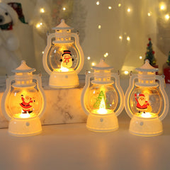 Christmas Decor Night Light Lantern Portable LED Small Oil Lamp Glowing Party Supplies Gifts Wedding Decoration House Decor