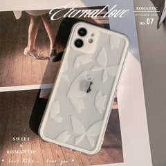White butterfly cute cartoon soft silicone clear phone case for iphone x xr xsmax 11 12 mini 13 pro max 8 7 plus cover shell