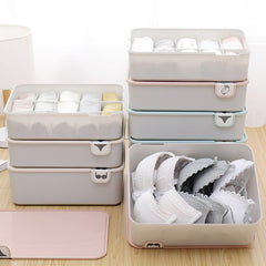 Boxi Home Underwear Storage Box Organizer Plastic Dust-Proof Storage Boxes For Ties Sock Bra Jewelry Sundries Organizers Boxes