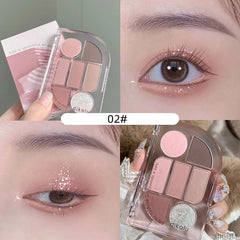 Yickyue 7-color Eye Shadow Palette Purple Orange Glitter Pearly Eyeshadow Palette Fashion Korean Charming Eye Makeup Palette Cosmetics