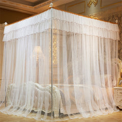 1.5*2 M European Style 4 Corner Post Romantic Princess Lace Canopy Mosquito Net No Frame for Twin Full Queen King Bed Netting Bedding