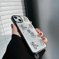 Epoxy Electroplating bear silicone soft 3d cute phone case for iphone 13 mini 11 12 pro max x xr xsmax 7 8 plus promax cover