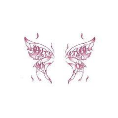 YICKYUE - Hot Girl Wings Tattoo Sticker Temporary Waterproof Sexy Pink Flame Fashion Back Body Art Fake Tattoo Woman Tatuajes Temporales