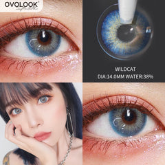 YICKYUE - (2PCS)1 Pair Lenses Eye Color Contact Lenses with Diopter 10 Colors Comestic Natural Beauty Pupils Free Ship Yealy Use