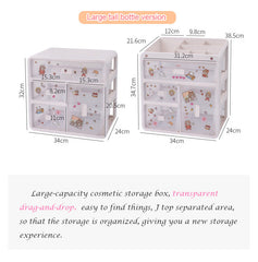 Yickyue Ins Desktop Cosmetic Storage Box Desk Shelf Student Dormitory Desk Finishing Artifact Drawer Box