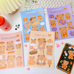 W&G cartoon cute bear stickers ins stickers hand account material Kawaii decoration stickers