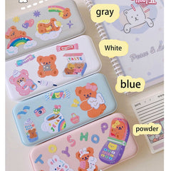 W&G Korean Creative Pencil Case Large Capacity Transparent Frosted Pencil Case Student Plastic Pencil Case