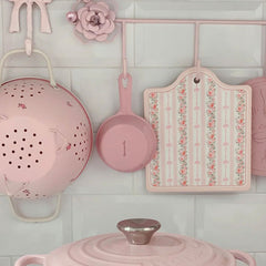 YICKYUE - Ceramic Placemat Retro Rose Printing Coaster Bowl Pots Mat Anti-scald Table Mats Elegant Pink Home Diningtable Decor Placemats