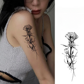 YICKYUE - Herbal Juice Rose Flower Temporary Tattoos for Women Arm Sexy Punk Waterproof Tattoo Stickers Art Lasting Floral Fake Tattoo