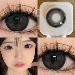 YICKYUE - 1pair/2pcs Black Large Diameter Color Contact Lenses Men with Diopter Myopia Fashion Color Contact Lenses Natural Free Shipping