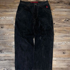Hearujoy Jeans Y2K Pants Harajuku Hip Hop Graphic Retro Black Baggy Jeans Mens New Punk Rock Gothic High Waist Wide Leg Trousers