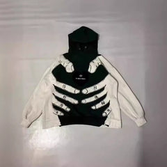 Hearujoy American Style Y2K Street Personality Trend Dark Retro Ins Foam Printing Men's and Women's Same Loose Hooded Sweater