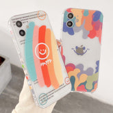 Original rainbow smiley cute cartoon silicone phone case for iphone 8 7 plus 12 11 pro max mini 8 7 plus x xr xs max cover capa