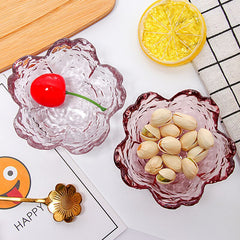 W&G Japanese Hammered Glass Sakura Flower Plate Creative Pink Household Seasoning Dipping Sauce Plate Soy Sauce Plate Bowl