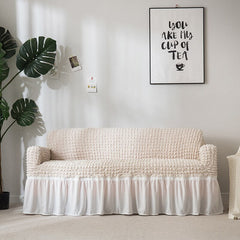 1/2/3/4 Seater Bubble Plaid With Skirt Dining Sofa Cover Elastic Sofa Slipcover Stretch Sofa Covers Universal Size Sofa Cover