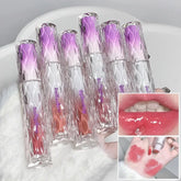 Yickyue Purple Water Gloss Lip Glaze Watery Moisturizing Lipstick Non-stick Cup Paste Lip Tint Ice Rose Liquid Lipstick Lips Makeup