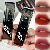 YICKYUE - 4 Colors Matte Lip Mud Makeup Liquid Lipstick Waterproof Nude Red Brown Lip Gloss Long Lasting Non-stick Cup Sexy Women Lipgloss