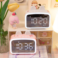 Yickyue Ins Digital Clock Snooze Clock Students Wake-up Clock Desktop Decoration Electronic Clock Swing Up Children Smart Alarm