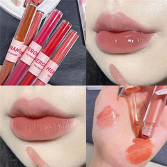 9 Colors Lip Glaze Double-headed Matte Mirror Not Easy To Fade Lip Gloss Waterproof Long Lasting Moisturizing Liquid Lipstick