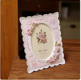 YICKYUE - Resin Photo Frame with Pearl Beauty Rose, Pink Europe Photo Frame, Home Study, Office Decoration Gift, MF815, New