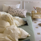 YICKYUE - Plain Color Cottage Bedding Set
