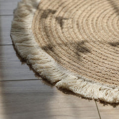 Hand-Woven Jute Carpet Japanese Living Room Minimalist Style Retro Coffee Table Cushion Living Room Sofa Cushion Home Decoration