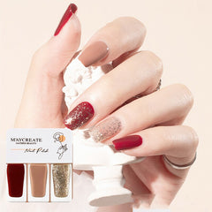 3-in-1 No-bake Gel Nail Polish Long-lasting Quick-drying Non-toxic Peelable Nail Polish Combination For Nail Art Coat Manicure