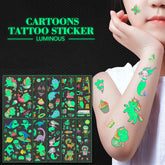 Day Of The Dead Luminous Tattoo Sticker Guitar Skull Sticker On Face Arm Leg Children Body Art Waterproof Temporary Tattoo