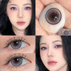 YICKYUE Halloween Cosplay Color Contact Lenses Cosplay Lens Anime Red Lenses Girl Tears Graduated Colored Lenses Makeup Eye Len