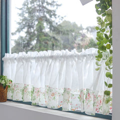 Cilected Ins Partition Curtain Screens Home Pastoral Style Window Short Curtain Small Fresh Bay Window Curtain Door Curtain Deco