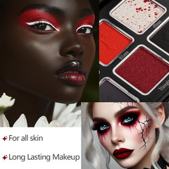 YICKYUE - Afflano 6 Colors Eyeshadow Palette Makeup Matte Shimmer Glitter Smokey Gothic High Pigmented Longlasting Eye Makeup Halloween