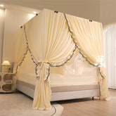 YICKYUE - New Princess Style Home Bedroom Full Bottom Anti Drop Children's Mosquito Net Full Cover Dust and Light Shielding Bed Mantle