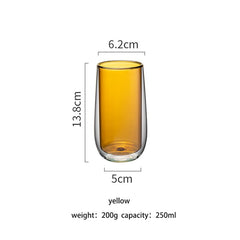 250ml Double Layer Glass Cup Heat-resistant Tea Coffee Mug Beer Cups Creative Cold Beverage Transparent Milk Juice Drinkware