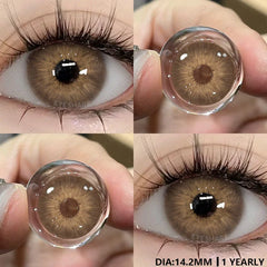 YICKYUE - 1Pair Colored Contact Lenses with Prescription Green Myopia Lenses Gray Pupils Lens Natural Contact Lenses for Eyes
