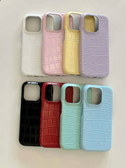 YICKYUE - Phone Case For 14Pro 15Pro Iphone 14 13 15 Pro Max 15promax 13ProMax 8 Colors Summer Crocodile Prints Colorful Fundaas Cover