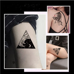 30pcs Black Fake Tattoo Stickers for Men Women Arm Body Arm Art Grimace Feather Temporary Tattos Waterproof Dark Tatoos Dacals