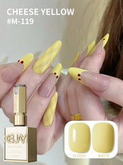YICKYUE - 1pc 15ML Cheese Yellow Gel Nail Polish Unscented Soak Off UV LED Formula, Popular Green Shades, Perfect Gift For Spring