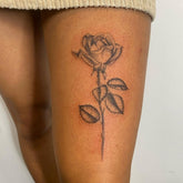 Yickyue 1PC Black Rose Temporary Tattoos Stickers Arm Waist Body Art Waterproof Fake Tattoos Feather Flower Women Girls Transfer Tattoo