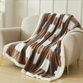 Yickyue New Printed Double-Deck Winter Thickened Plush Blanket Flannel Imitation Lambswool Warm Soft Blanket for Bed Size Throw Blanket