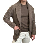 Hearujoy Vintage Fashion Men Knitted Cardigan Sweater Autumn Winter Warm Lapel Knitting Coat Casual Solid Slim Fit Knit Jacket Streetwear