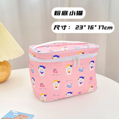 W&G Ins Shopper Bag Pencil Cases Large Capacity Cosmetic Bag Portable Storage Bag Toiletry Storage Bag Travel Bag Organizer